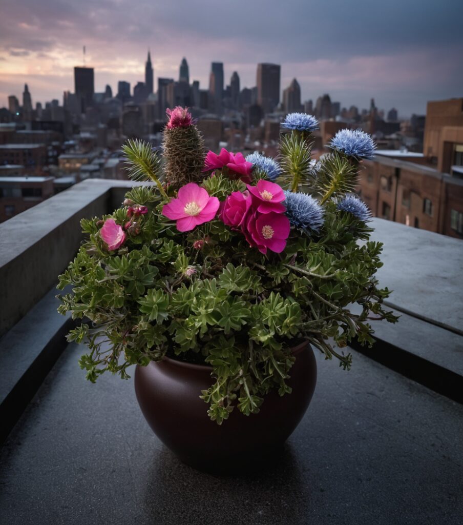 daily flower delivery, urban garden inspiration, rooftop florals, nature in the city, floral photography